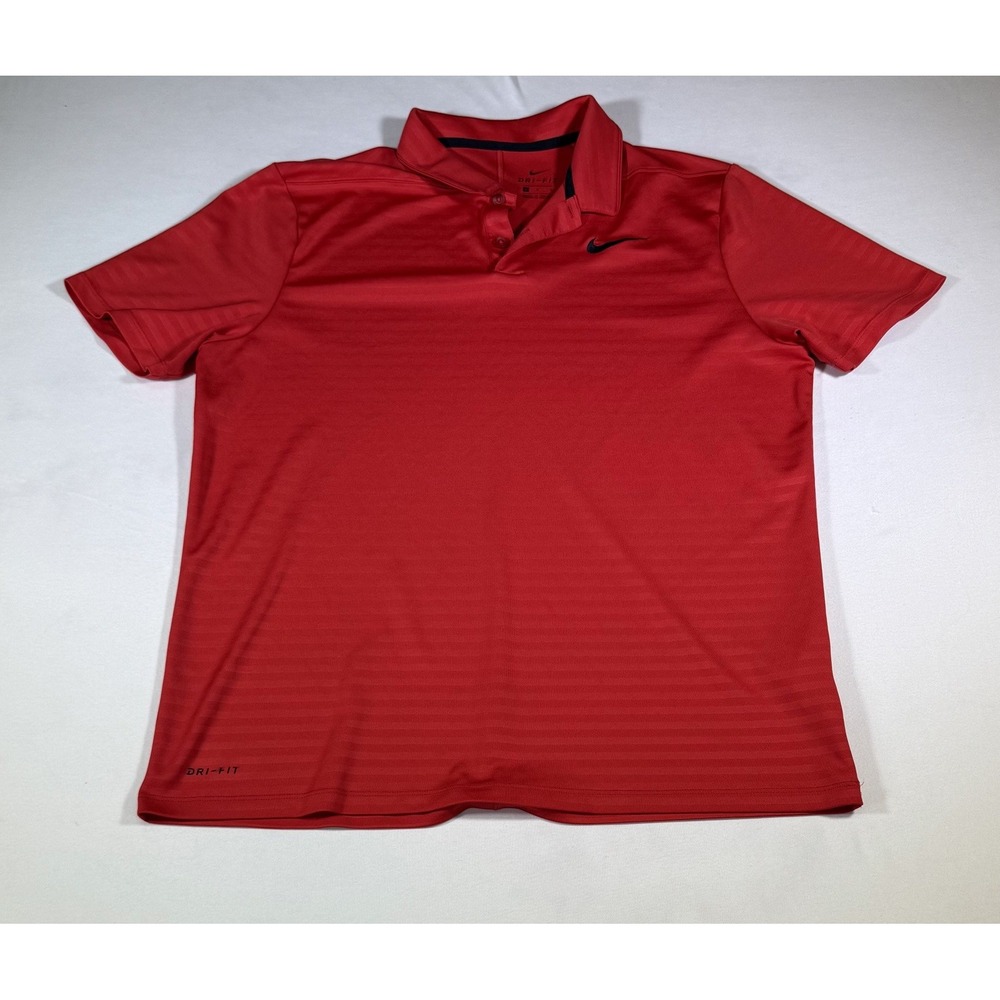 Nike Red Dri-Fit Polo Shirt Men's Size‎ L